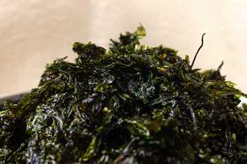 Seaweedflake with salty and sweet seasoning on seaweed