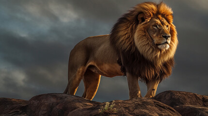 lion in the sun HD 8K wallpaper Stock Photographic Image