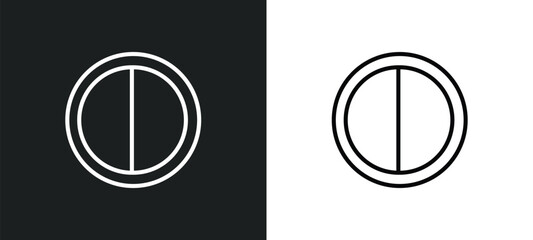 Fototapeta premium darkness outline icon in white and black colors. darkness flat vector icon from web collection for web, mobile apps and ui.