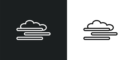 blanket of fog outline icon in white and black colors. blanket of fog flat vector icon from weather collection for web, mobile apps and ui.