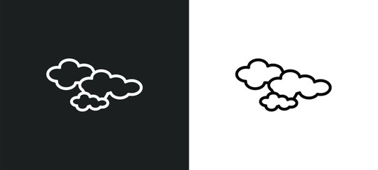 altostratus outline icon in white and black colors. altostratus flat vector icon from weather collection for web, mobile apps and ui. - obrazy, fototapety, plakaty