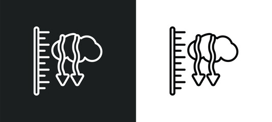 atmospheric pressure outline icon in white and black colors. atmospheric pressure flat vector icon from weather collection for web, mobile apps and ui. - obrazy, fototapety, plakaty