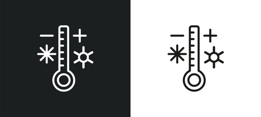 temperature outline icon in white and black colors. temperature flat vector icon from weather collection for web, mobile apps and ui.