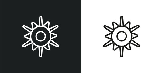 sunshine outline icon in white and black colors. sunshine flat vector icon from weather collection for web, mobile apps and ui.