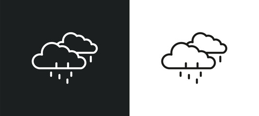 steady rain outline icon in white and black colors. steady rain flat vector icon from weather collection for web, mobile apps and ui.