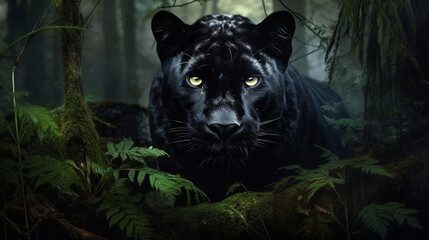 portrait of a  panther HD 8K wallpaper Stock Photographic Image