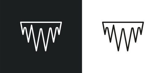 icy outline icon in white and black colors. icy flat vector icon from weather collection for web, mobile apps and ui.