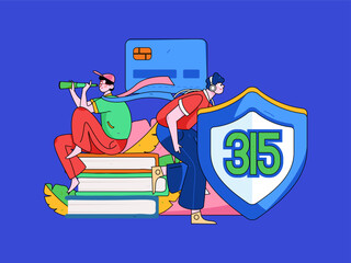 Holiday Shopping E-Commerce Online Shopping People Flat Vector Concept Operation Hand Drawn Illustration
