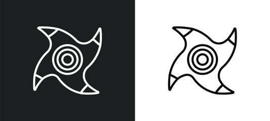 ninja weapon outline icon in white and black colors. ninja weapon flat vector icon from user collection for web, mobile apps and ui.