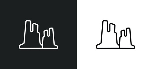 grand canyon outline icon in white and black colors. grand canyon flat vector icon from united states collection for web, mobile apps and ui.