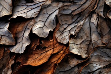 Fototapeta na wymiar Mesmerizing textures of leaves, flowers, stones, and other natural elements. Generative AI