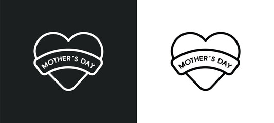 mother's day outline icon in white and black colors. mother's day flat vector icon from united states of america collection for web, mobile apps and ui.