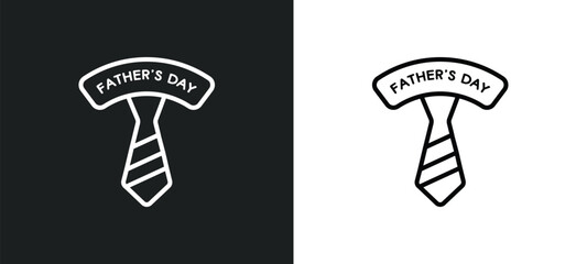 father's day outline icon in white and black colors. father's day flat vector icon from united states of america collection for web, mobile apps and ui.
