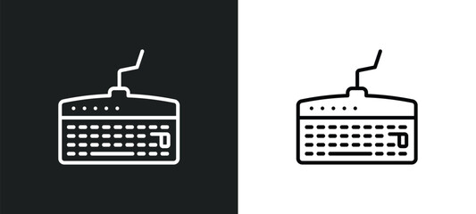 Obraz premium wireless keyboard outline icon in white and black colors. wireless keyboard flat vector icon from ultimate glyphicons collection for web, mobile apps and ui.