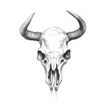 head skull cow horn ai generated