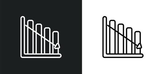 Obraz premium download arrow with bar outline icon in white and black colors. download arrow with bar flat vector icon from ultimate glyphicons collection for web, mobile apps and ui.