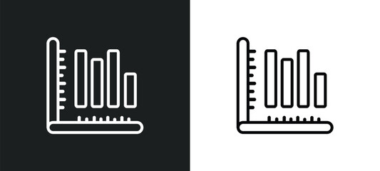 Obraz premium 3d data analytics dual bars outline icon in white and black colors. 3d data analytics dual bars flat vector icon from user interface collection for web, mobile apps and ui.