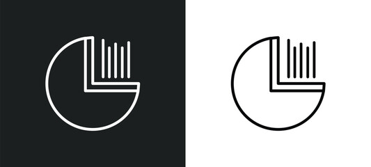 Obraz premium pie chart analysis interface outline icon in white and black colors. pie chart analysis interface flat vector icon from user interface collection for web, mobile apps and ui.