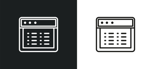 user tings interface outline icon in white and black colors. user tings interface flat vector icon from user interface collection for web, mobile apps and ui.