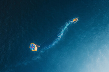 Aerial view of a parafly, Sicily, Italy.