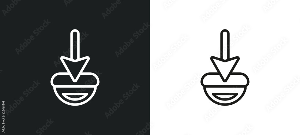 Poster mouse arrow outline icon in white and black colors. mouse arrow flat vector icon from user interface