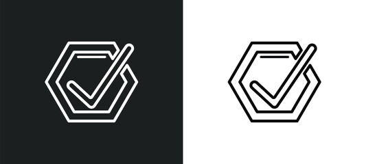 checking box with a checkmark outline icon in white and black colors. checking box with a checkmark flat vector icon from user interface collection for web, mobile apps and ui.