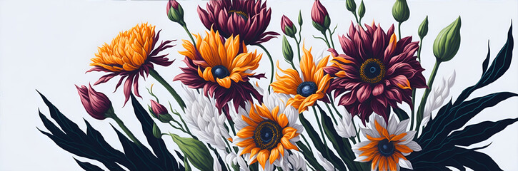 Spring flowers. AI generated illustration