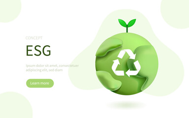 Sustainable ESG industry concept. Environmental, Social, and Corporate Governance concept. Vector illustration.
