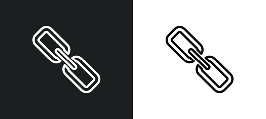 link button outline icon in white and black colors. link button flat vector icon from user interface collection for web, mobile apps and ui.