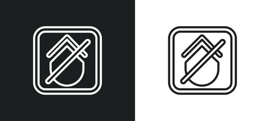 no protection outline icon in white and black colors. no protection flat vector icon from user interface collection for web, mobile apps and ui.