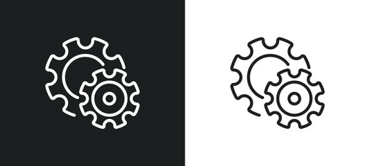 tings outline icon in white and black colors. tings flat vector icon from user interface collection for web, mobile apps and ui.