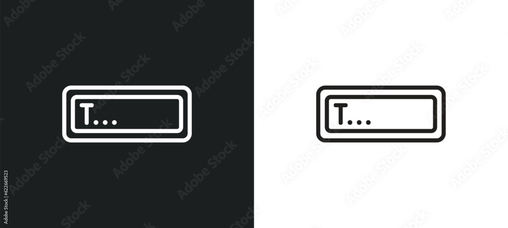 Poster text box outline icon in white and black colors. text box flat vector icon from user interface colle
