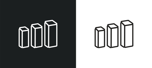 Obraz premium 3d bars outline icon in white and black colors. 3d bars flat vector icon from user interface collection for web, mobile apps and ui.
