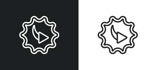 right arrow with turn outline icon in white and black colors. right arrow with turn flat vector icon from user interface collection for web, mobile apps and ui.