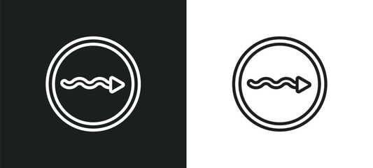 undulating arrow outline icon in white and black colors. undulating arrow flat vector icon from user interface collection for web, mobile apps and ui.