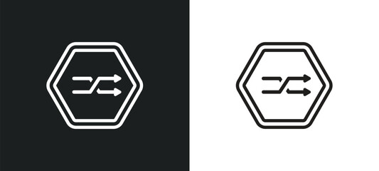 crossover outline icon in white and black colors. crossover flat vector icon from user interface collection for web, mobile apps and ui. - obrazy, fototapety, plakaty