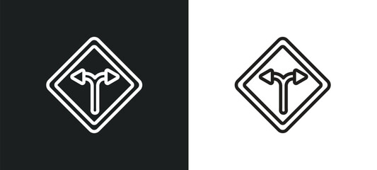 bifurcation outline icon in white and black colors. bifurcation flat vector icon from user interface collection for web, mobile apps and ui.