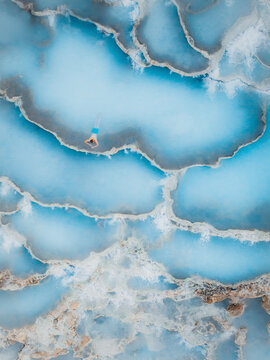 Aerial view of Saturnia thermal waters, Tuscany.