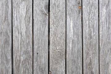 Fototapeta premium Background from old weathered boards. Old worn boards are piled tightly together and form a textured gray background. Background of stagoro gray plank fence.