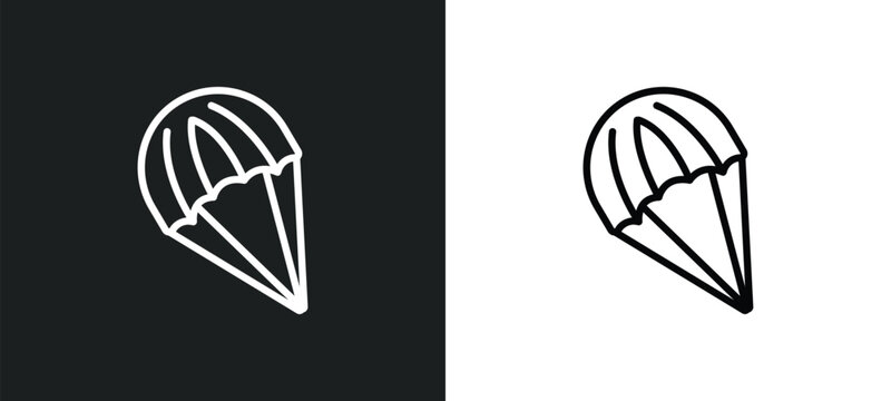 parasailing outline icon in white and black colors. parasailing flat vector icon from travel collection for web, mobile apps and ui.