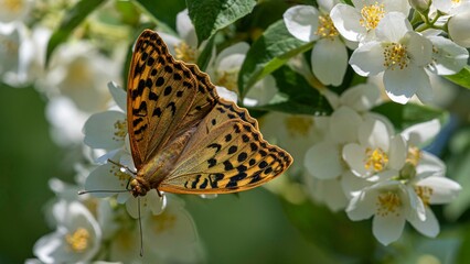 Isolated close up macro beautiful and detailed images of a butterfly in a summer day in the wild- Armenia