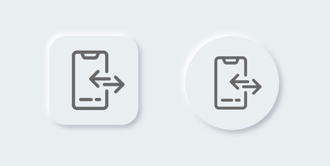 File share line icon in neomorphic design style. Transfer document signs vector illustration.