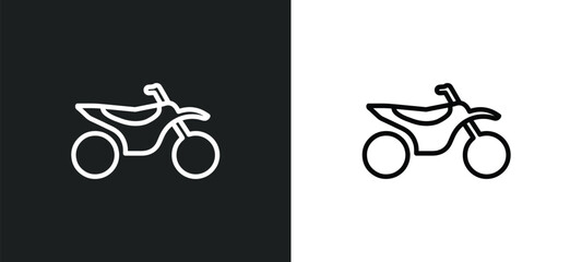 motorbike outline icon in white and black colors. motorbike flat vector icon from transportation collection for web, mobile apps and ui.