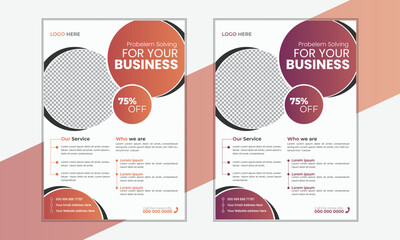 Business Flyer design A4 size corporate flyer template for marketing professional and modern business flyer with some services point business flyer set with photo placement clean look with gradient