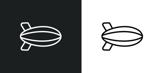 zeppelin outline icon in white and black colors. zeppelin flat vector icon from transportation collection for web, mobile apps and ui. © Digital Bazaar