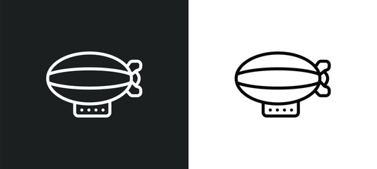 zeppelins outline icon in white and black colors. zeppelins flat vector icon from transport collection for web, mobile apps and ui. © Digital Bazaar