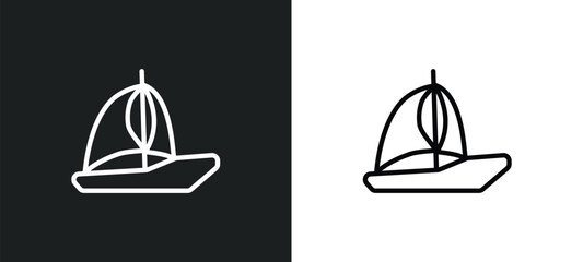 sailboat drifting outline icon in white and black colors. sailboat drifting flat vector icon from transport collection for web, mobile apps and ui.