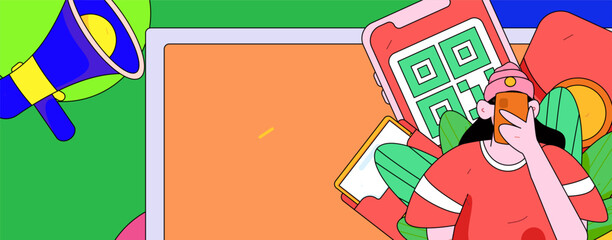 Holiday Shopping E-Commerce Online Shopping People Flat Vector Concept Operation Hand Drawn Illustration
