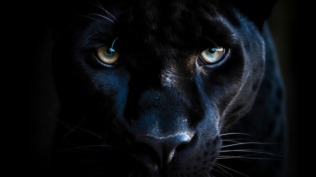 close up of a black cat  HD 8K wallpaper Stock Photographic Image 