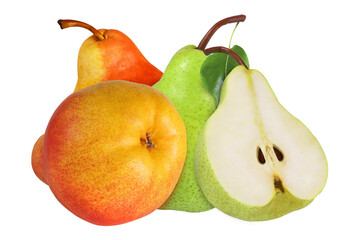 Pears on an isolated white background.